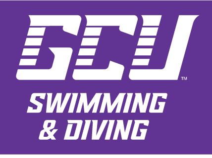 GCU Swimming & Diving, white on purple variant, cell 10