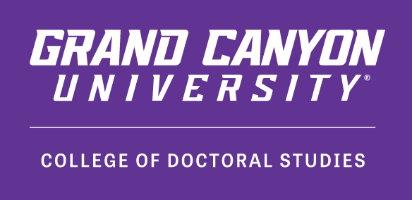 Grand Canyon University College of Doctoral Studies, white on purple variant, cell 10