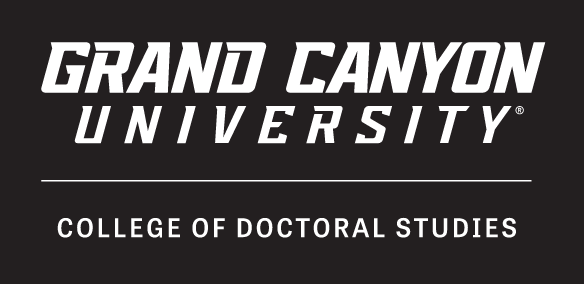 Grand Canyon University College of Doctoral Studies, white on black variant, cell 12