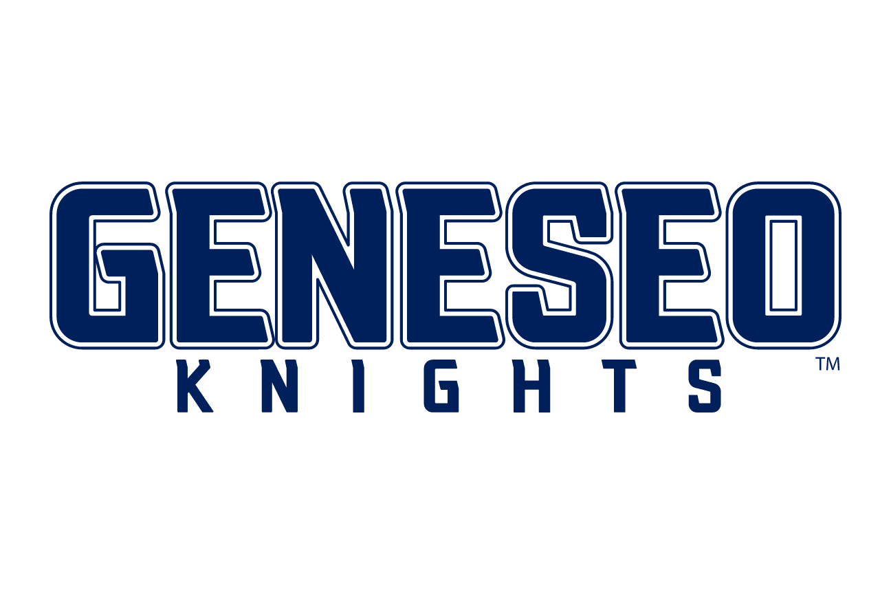 GENESEO KNIGHTS wordmark, navy with light blue outline variant, cell 129