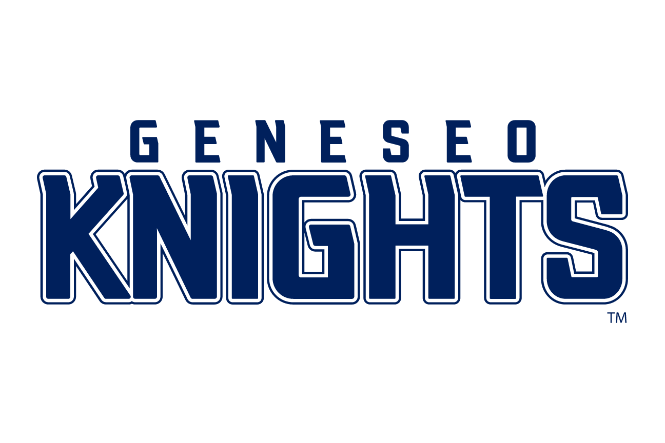 GENESEO KNIGHTS stacked wordmark, navy with light blue outline variant, cell 137