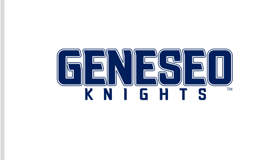 GENESEO KNIGHTS wordmark, navy with light blue outline variant, cell 129