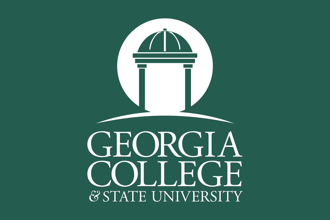Georgia College & State University logo, stacked, color variant, cell 4
