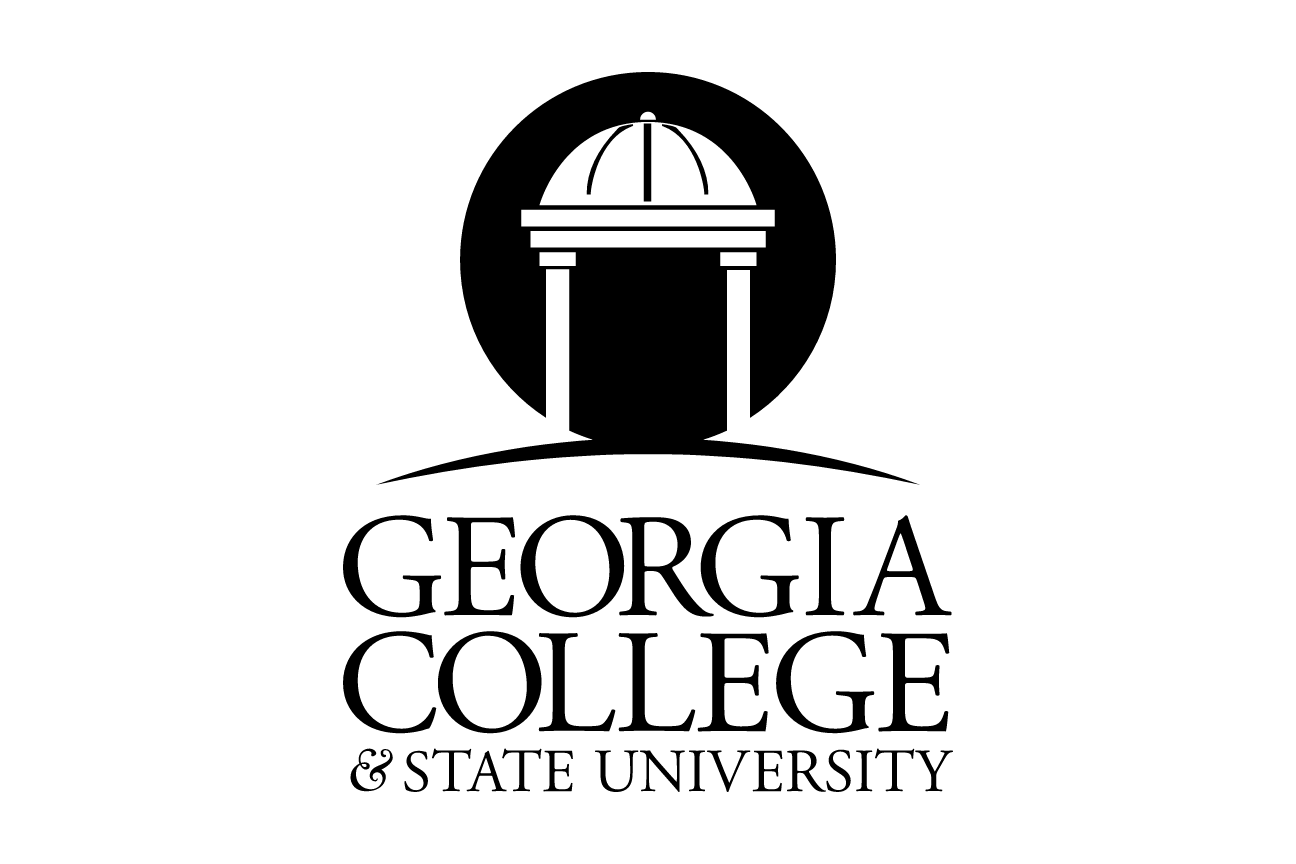 Georgia College & State University logo, stacked, black variant, cell 5