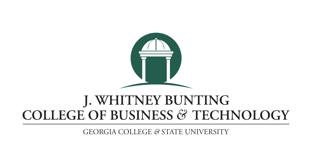 J. Whitney Bunting College of Business & Technology logo, stacked, color variant, cell 8