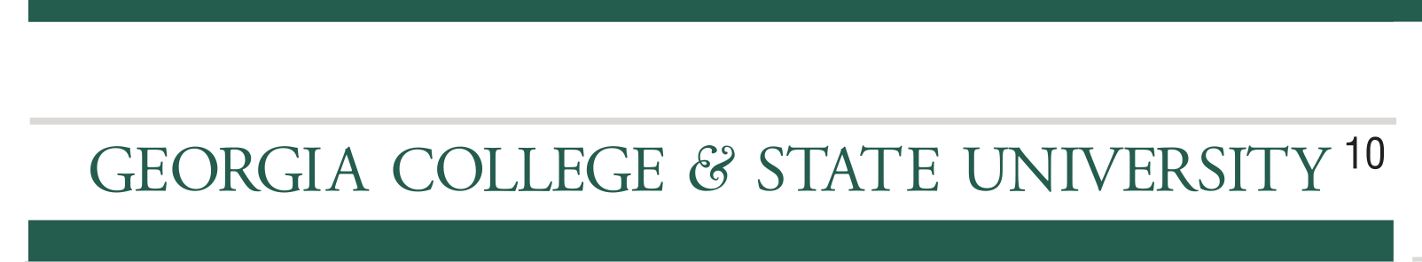 Georgia College & State University wordmark, horizontal, green variant, cell 10