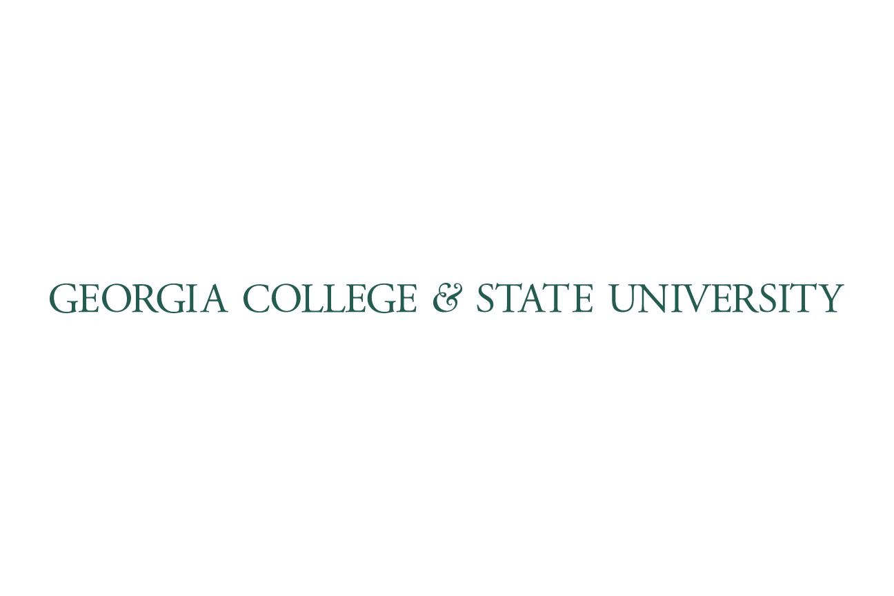 Georgia College & State University wordmark, horizontal, black variant, cell 9