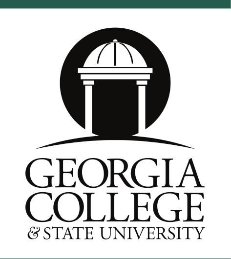 Georgia College & State University logo, stacked, black variant, cell 5