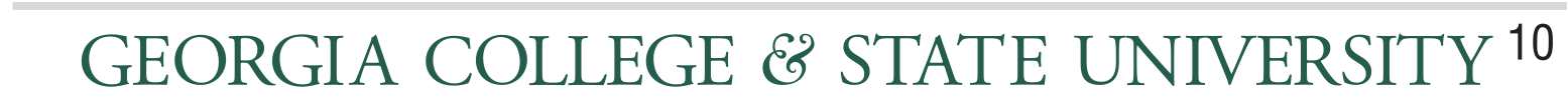 Georgia College & State University wordmark, horizontal, green variant, cell 10