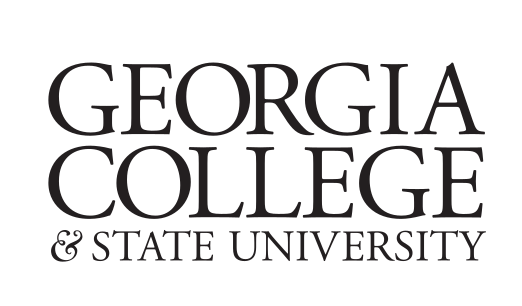 Georgia College & State University wordmark, stacked, black variant, cell 12