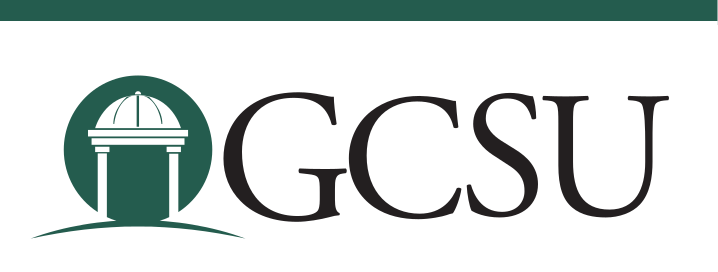 GCSU wordmark with pergola, horizontal, color variant, cell 15