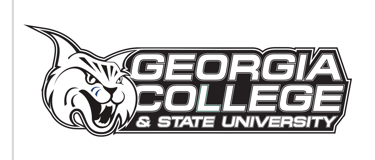 mascot head with full wordmark, black and white variant, cell 24