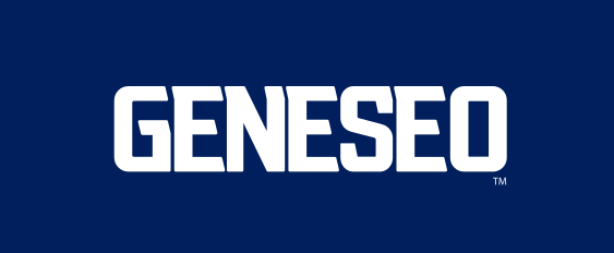 Geneseo wordmark, white with navy, grey and black outline on navy variant, cell 142