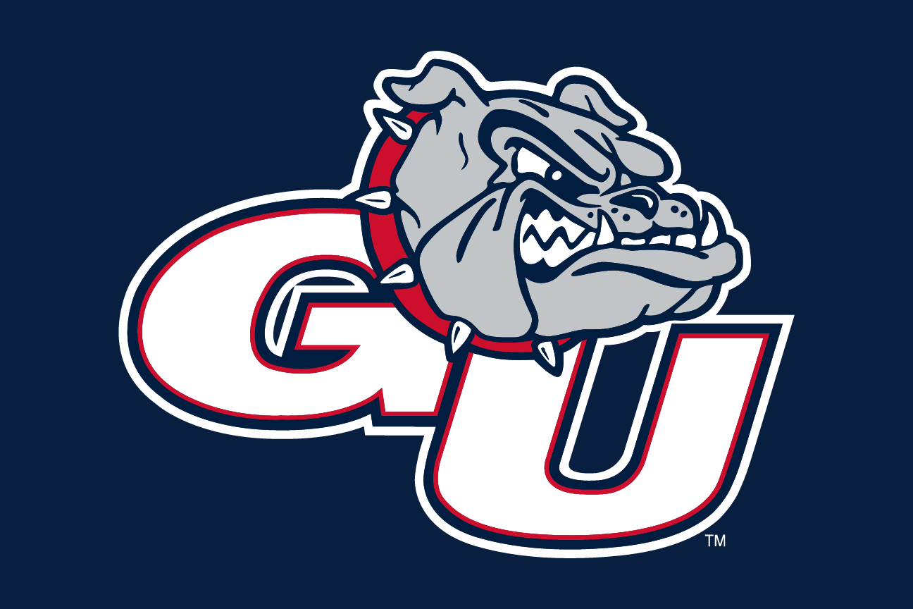 GU secondary athletics mark, full color on navy variant, cell 10