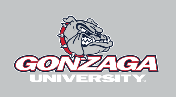 Gonzaga University primary athletics mark, full color on gray variant, cell 4