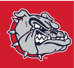 Bulldog head icon, full color on red variant, cell 7