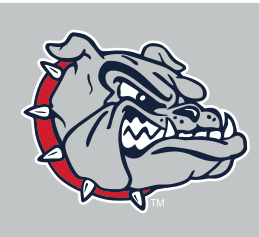 Bulldog head icon, full color on gray variant, cell 8