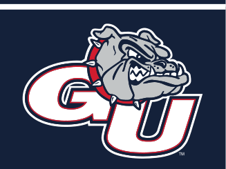 GU secondary athletics mark, full color on navy variant, cell 10