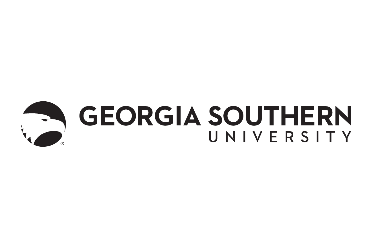 eagle head with university name, horizontal black and white variant, cell 13