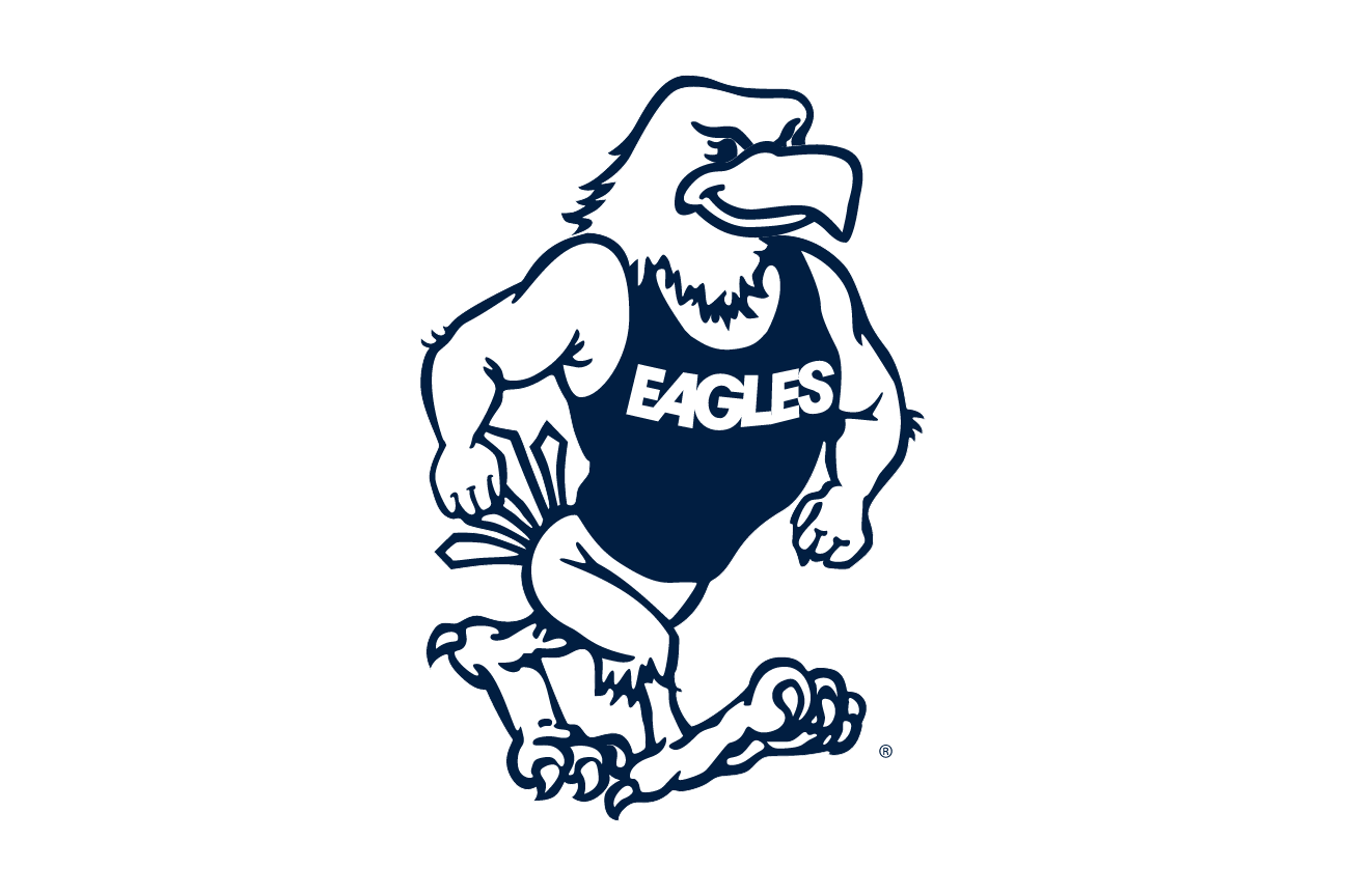 strutting eagle mascot, blue and white variant, cell 22