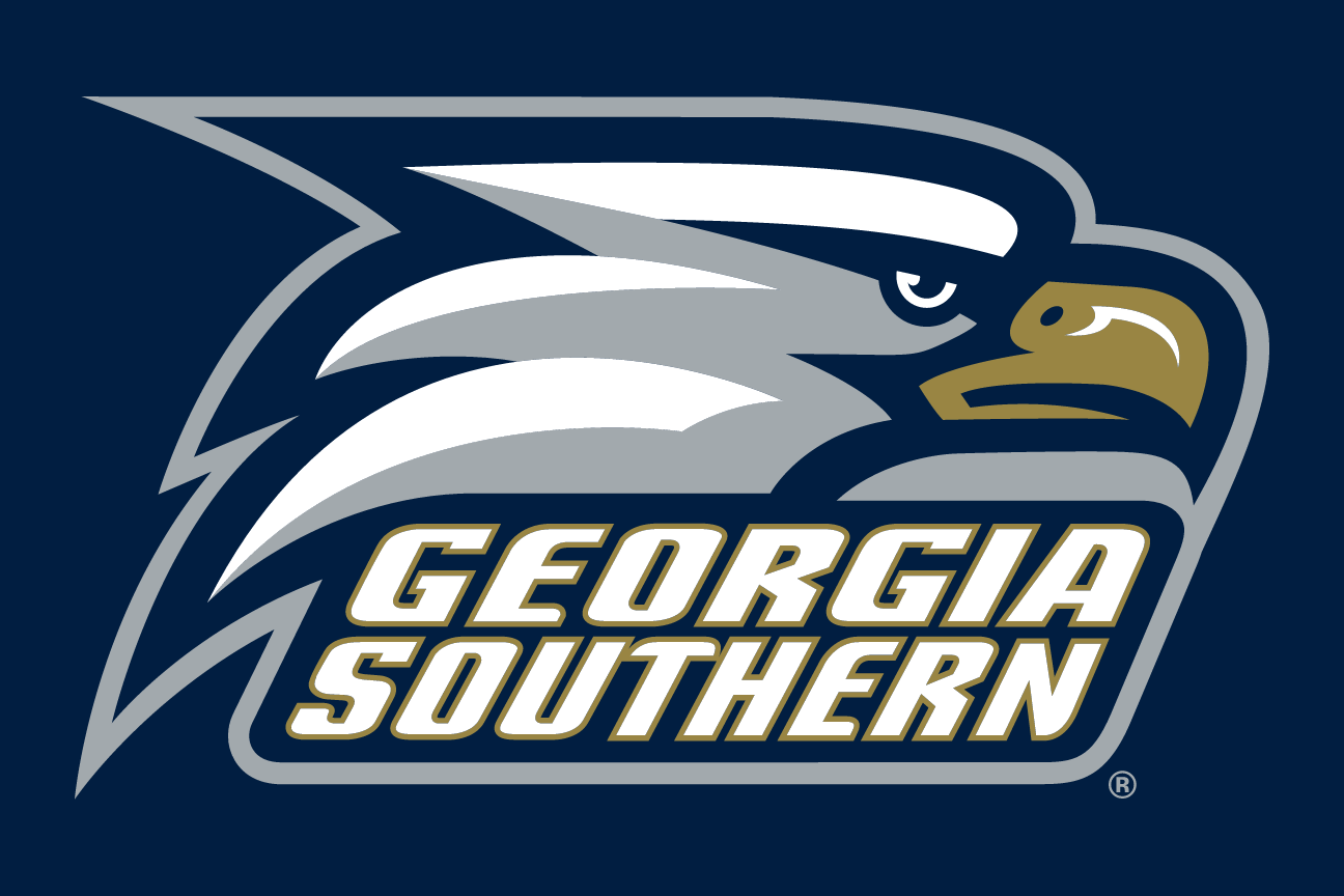 eagle head with wordmark, full color on navy variant, cell 25