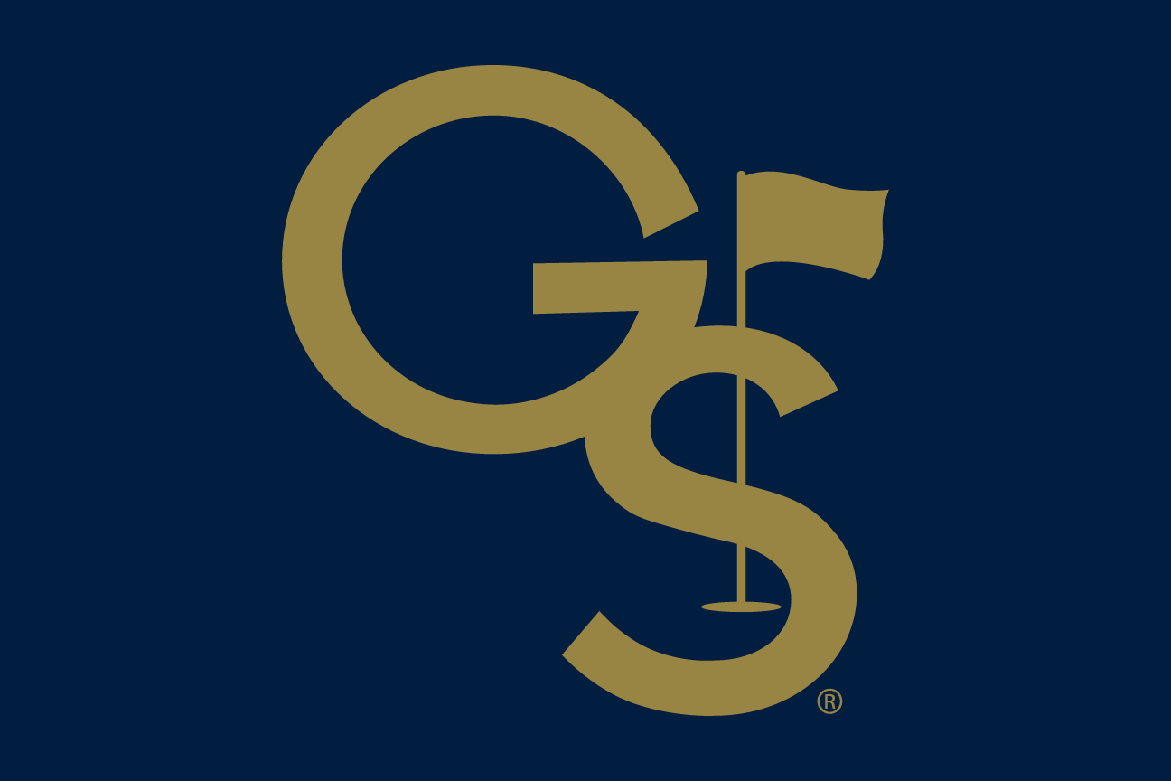 GS lettermark with golf club, gold on navy variant, cell 37