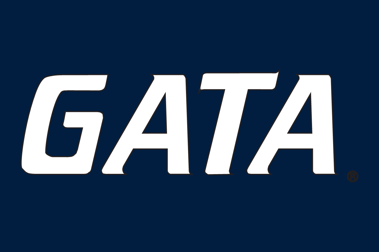 GATA wordmark, white on navy variant, cell 49
