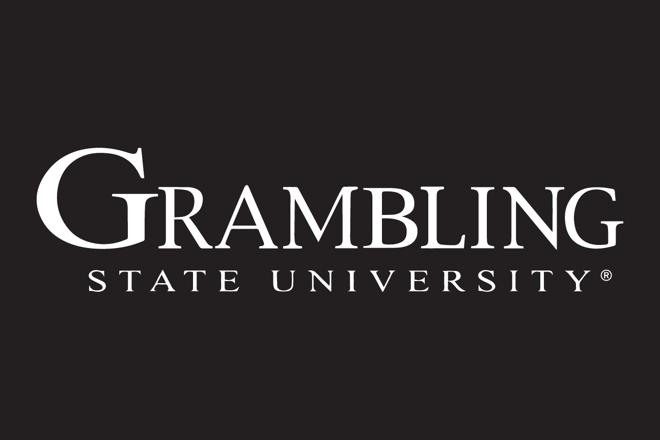 Grambling State University wordmark, white on black variant, cell 21
