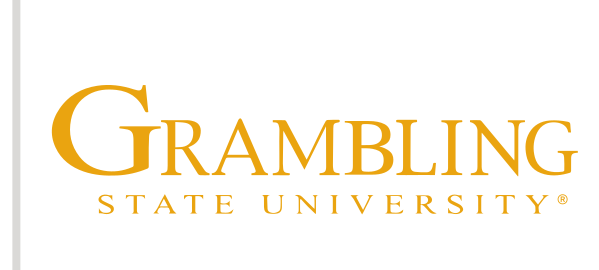 Grambling State University wordmark, gold/black on white variant, cell 19
