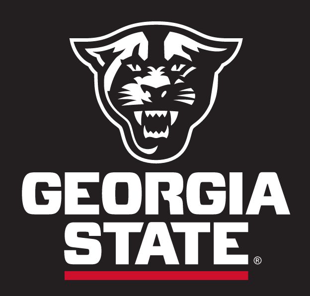 Georgia State Panther Head Lockup, White and Red on Black variant, cell 20