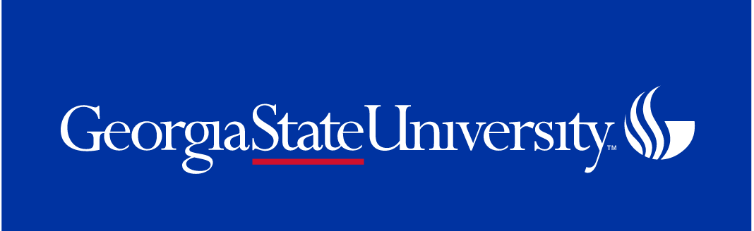 Georgia State University Secondary Mark Horizontal, reverse full color variant, cell 28