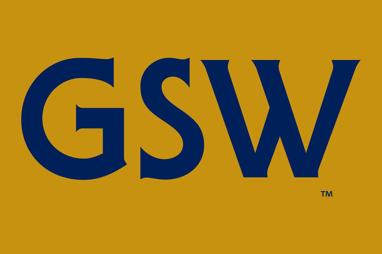 GSW wordmark, blue on gold variant, cell 21