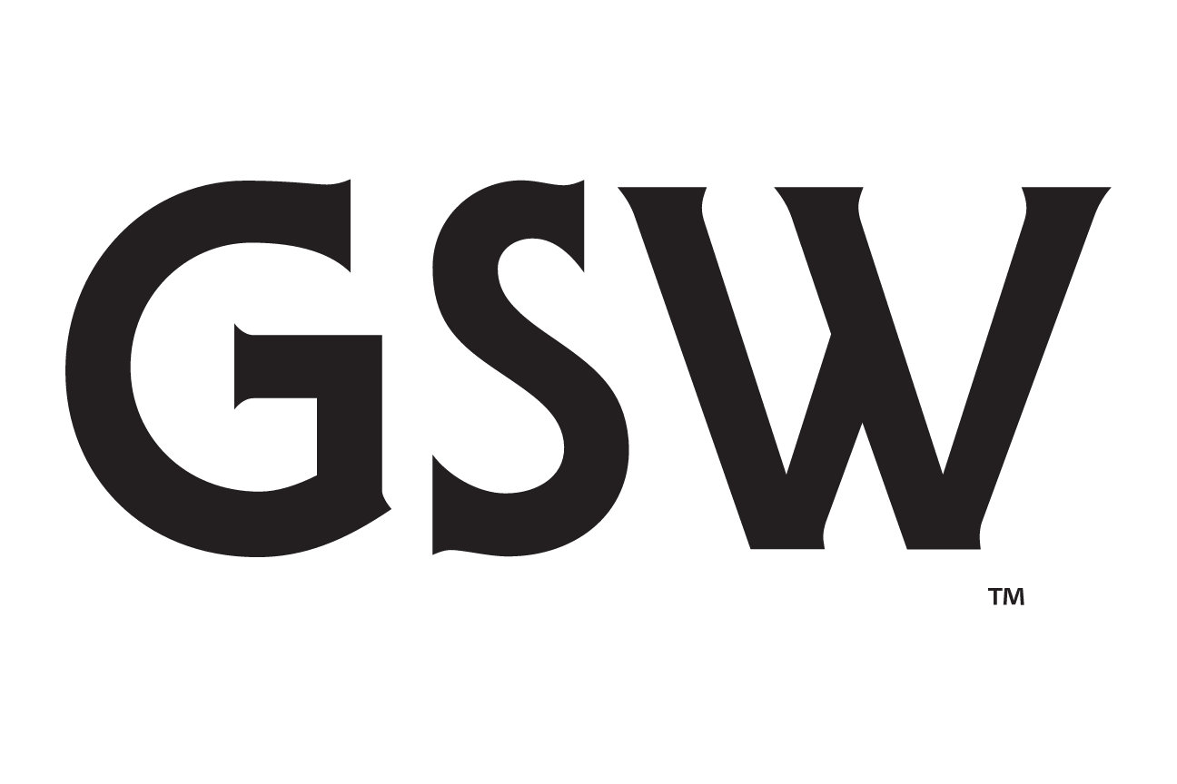 GSW wordmark, black on white variant, cell 24