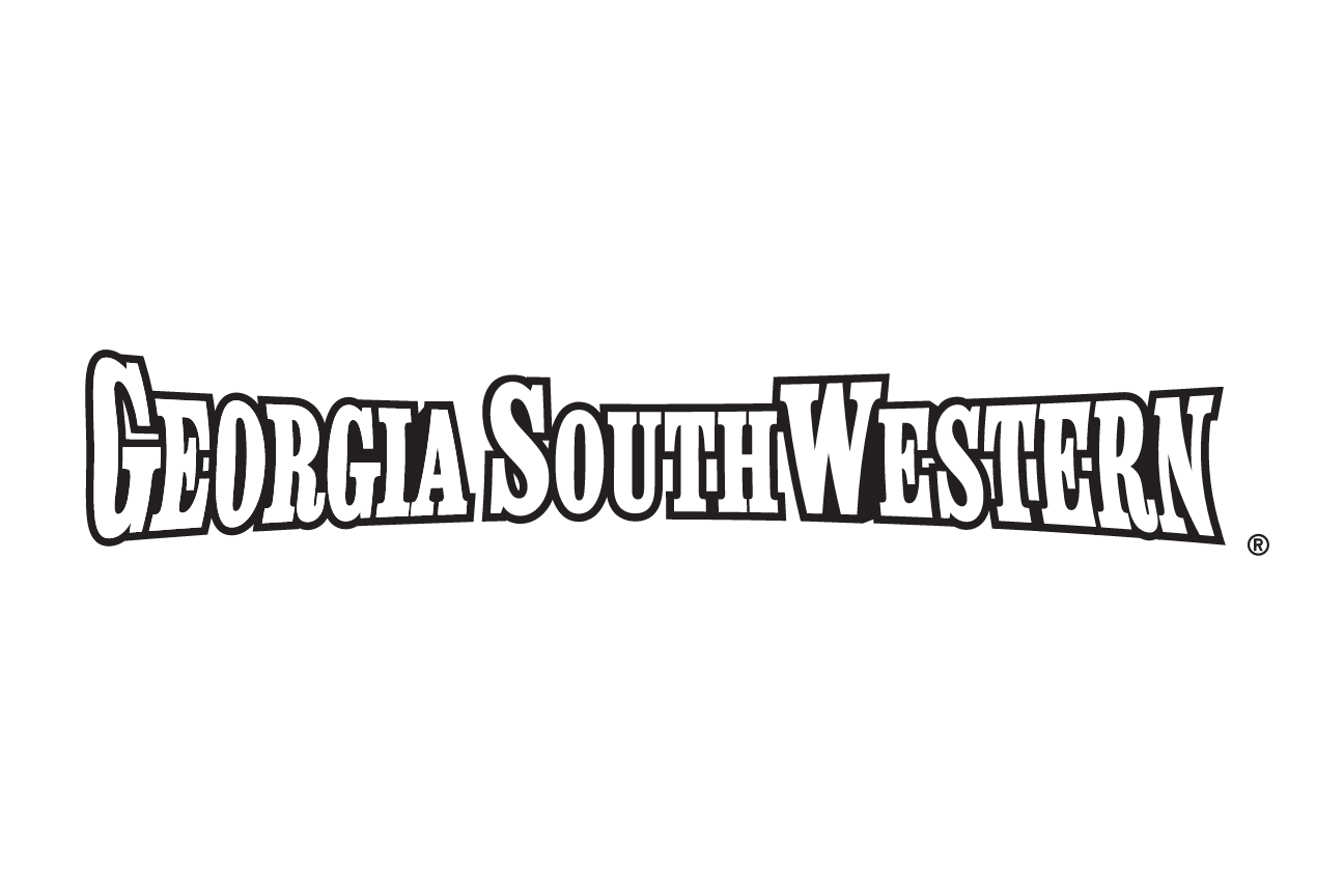 Georgia Southwestern wordmark, white outline variant, cell 66