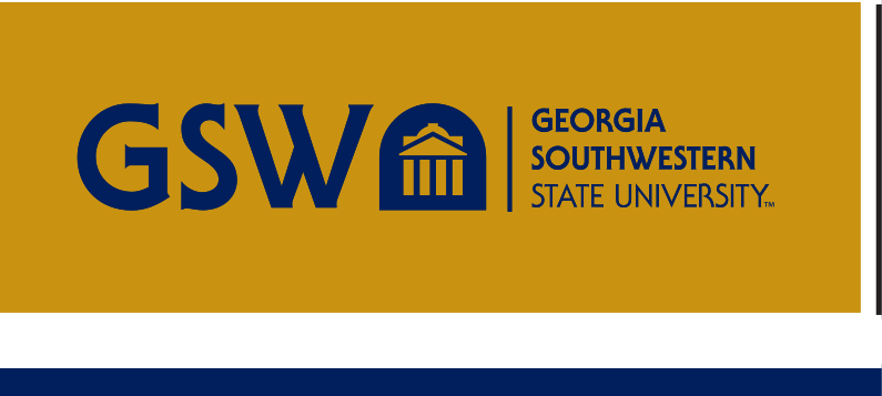 GSW primary logo horizontal, blue on gold variant, cell 10
