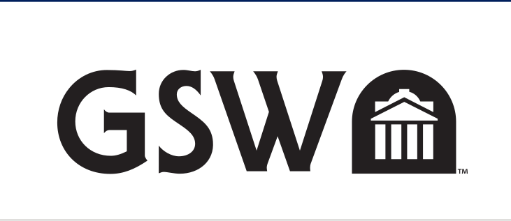 GSW secondary logo, black on white variant, cell 18