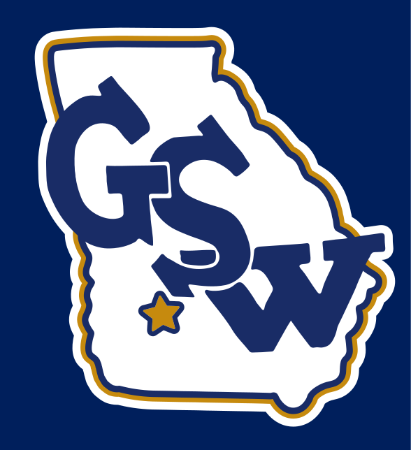 Vintage State Outline Mark, blue and gold on blue variant, cell 43