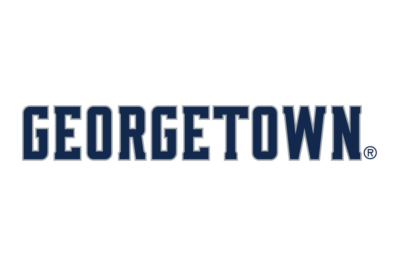 GEORGETOWN wordmark, blue with white outline variant, cell 9