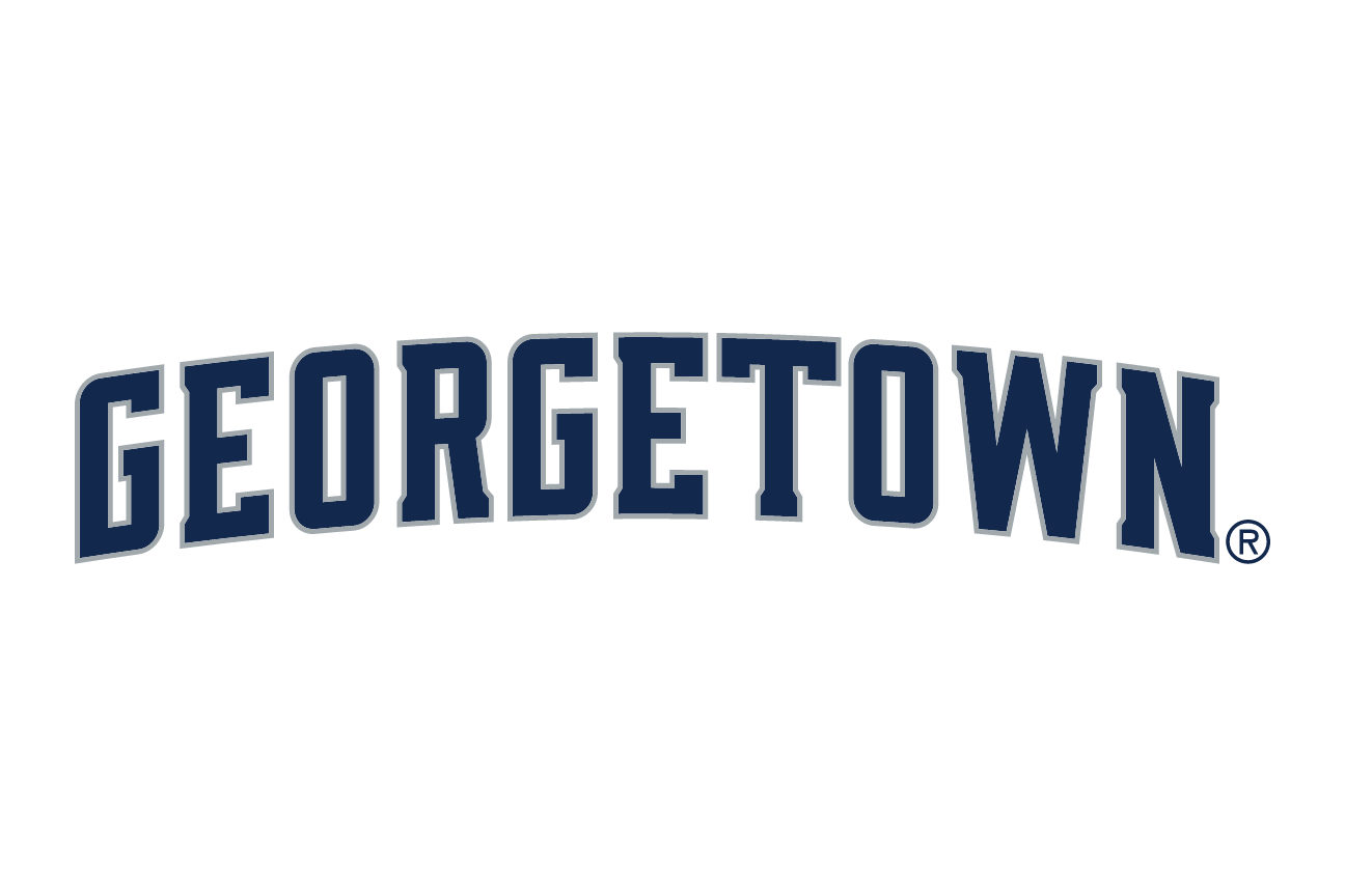 GEORGETOWN wordmark, blue with white outline variant, cell 14