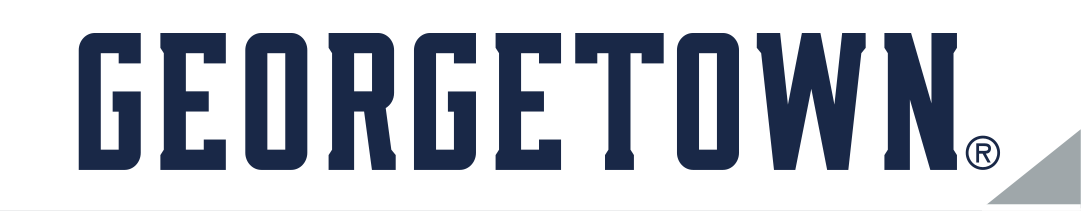 GEORGETOWN wordmark, blue with gray outline variant, cell 10
