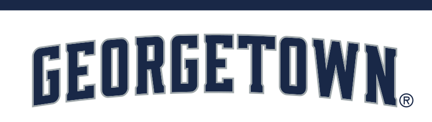 GEORGETOWN wordmark, blue with white outline variant, cell 14