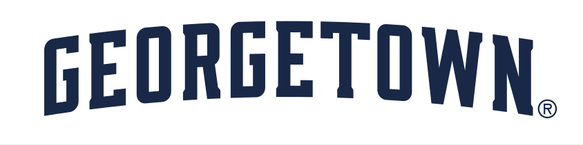 GEORGETOWN wordmark, blue with gray outline variant, cell 15