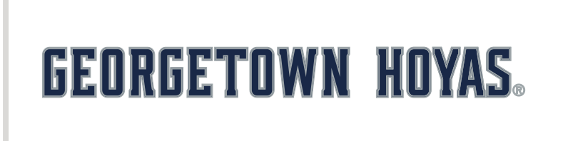 GEORGETOWN HOYAS wordmark, blue with white outline variant, cell 29