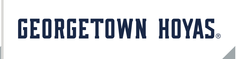 GEORGETOWN HOYAS wordmark, blue with gray outline variant, cell 30