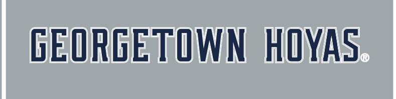 GEORGETOWN HOYAS wordmark, gray with blue outline on gray variant, cell 31