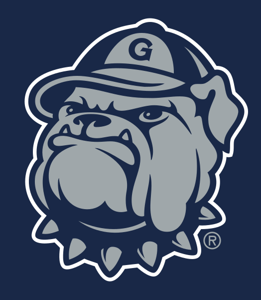bulldog mascot head, full color on navy variant, cell 35