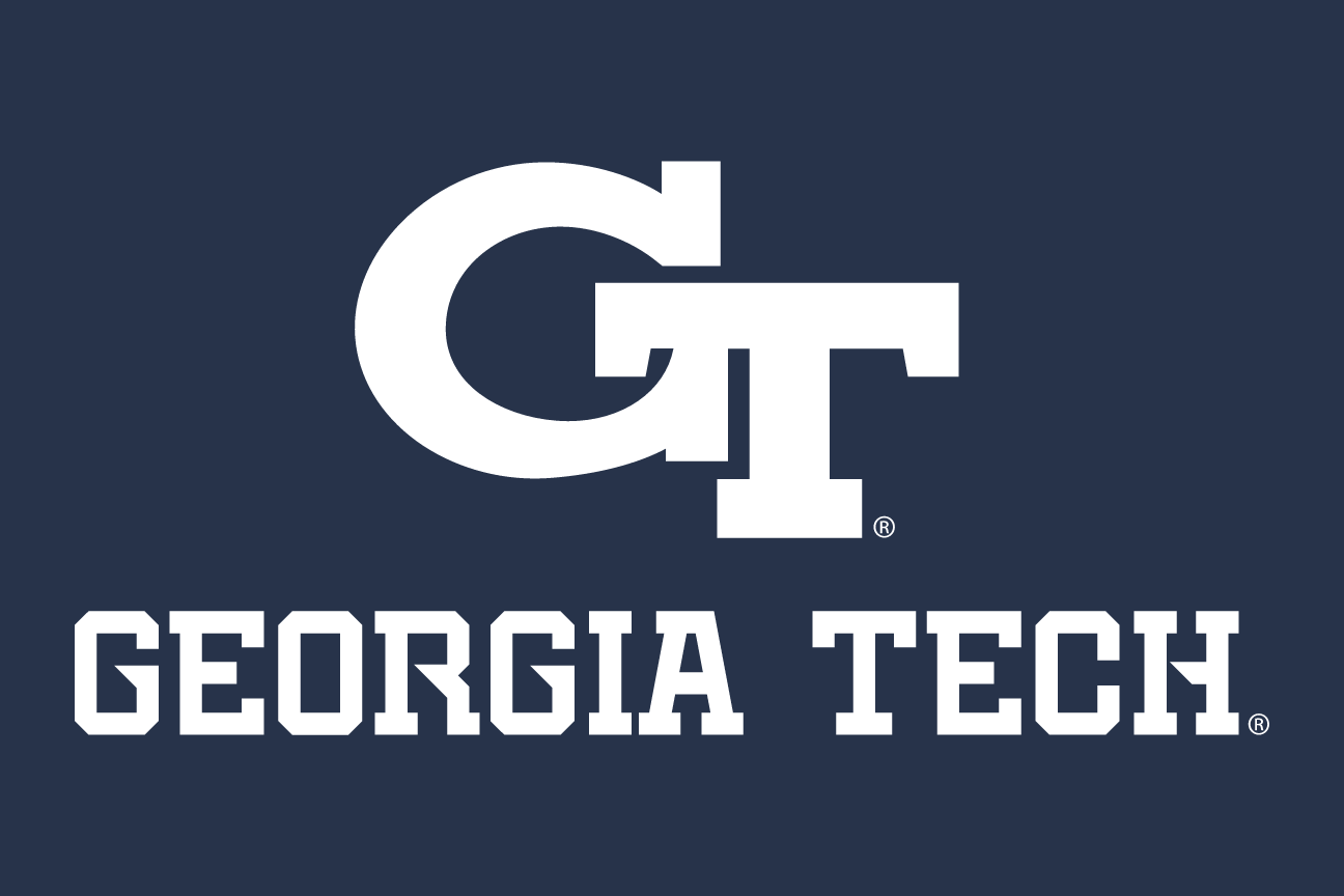 GT logo with Georgia Tech wordmark, white/white on navy variant, cell 20