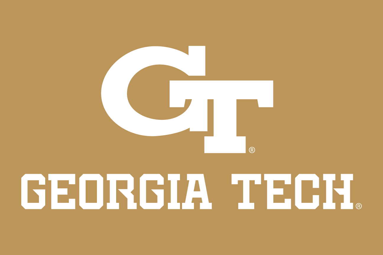 GT logo with Georgia Tech wordmark, white/white on gold variant, cell 21