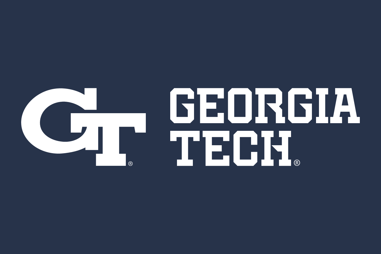 GT logo with Georgia Tech wordmark (horizontal), white/white on navy variant, cell 26