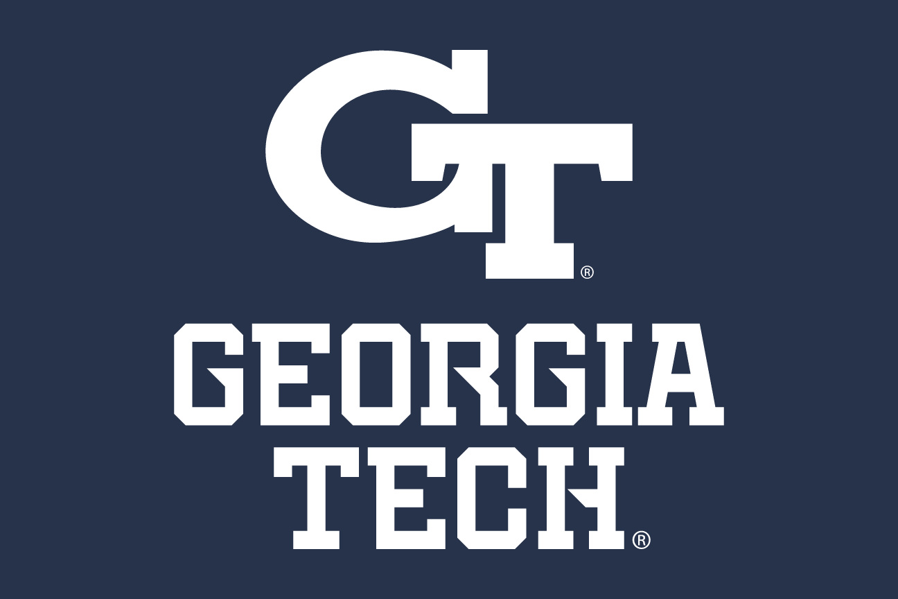 GT logo with Georgia Tech wordmark (stacked), white/white on navy variant, cell 32